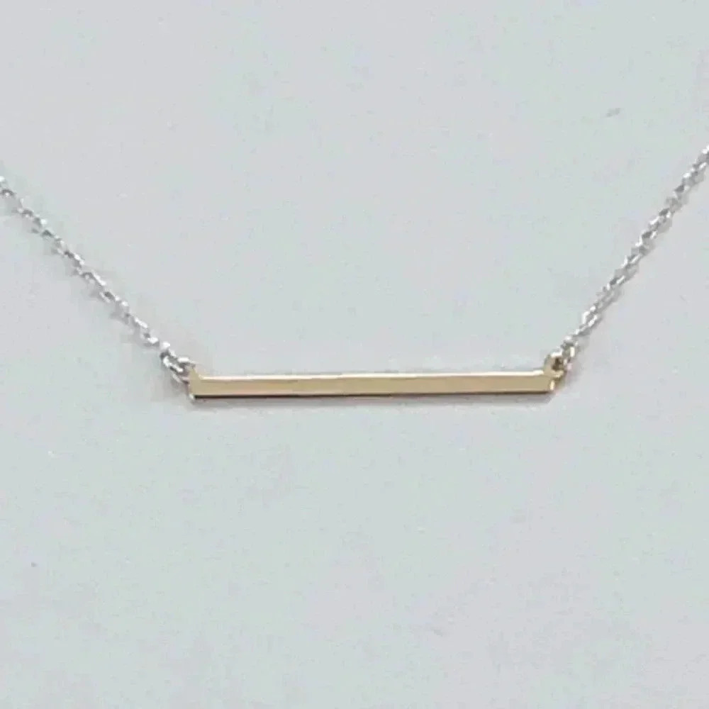 Horizontal Bar 925 Sterling Silver Necklace NWT